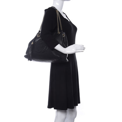 Gucci Pebbled Calfskin Medium Soho Chain Shoulder Bag Black 2 of 11