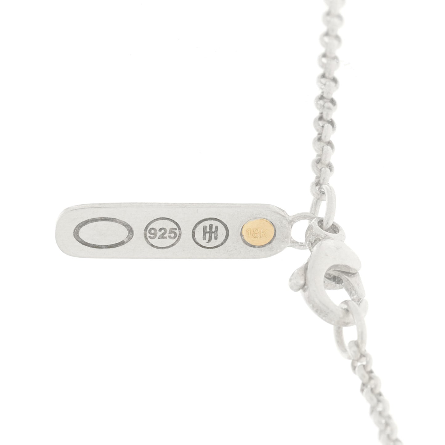 Sterling Silver 18K White Yellow Gold Circle Dot Pendant Necklace