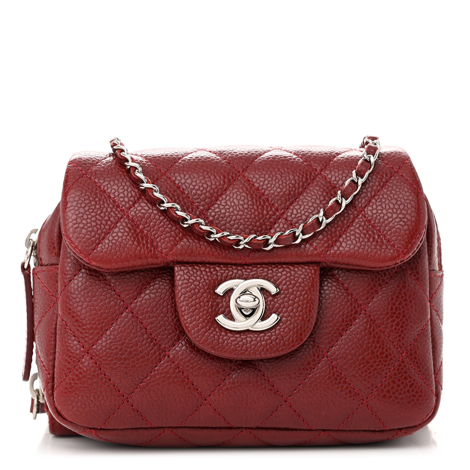Chanel Caviar Quilted Small Pocket Camera Case Red 1 of 10