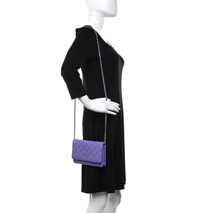 Chanel Caviar Quilted Wallet On Chain WOC Purple 2 of 12