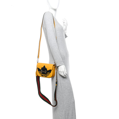 Gucci X ADIDAS Textured Dollar Calfskin Web Trefoil Mini Horsebit 1955 Shoulder Bag Crop Black 2 of 10