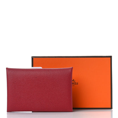 Hermes Epsom Verso Calvi Card Case Rouge Grenat Mauve Sylvestre 10 of 10