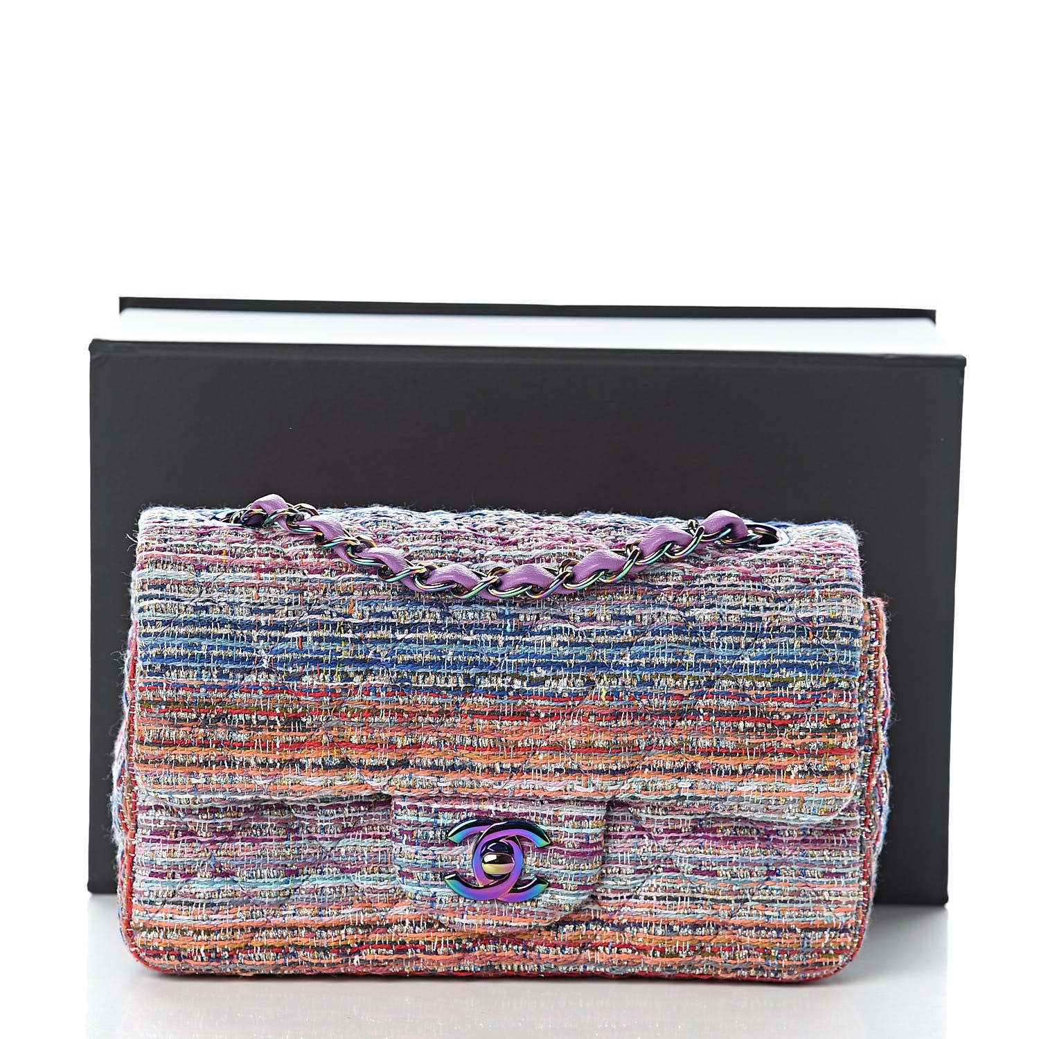 Chanel Tweed Quilted Mini Rectangular Flap Multicolor 11 of 11