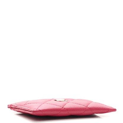 Chanel Caviar Quilted Card Holder Dark Pink 5 of 10