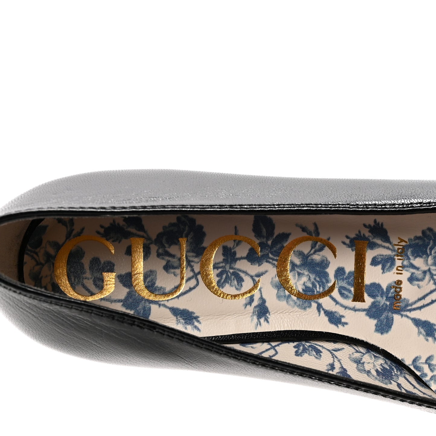 Goatskin Perforated Interlocking G Ballet Flats 35.5 Black