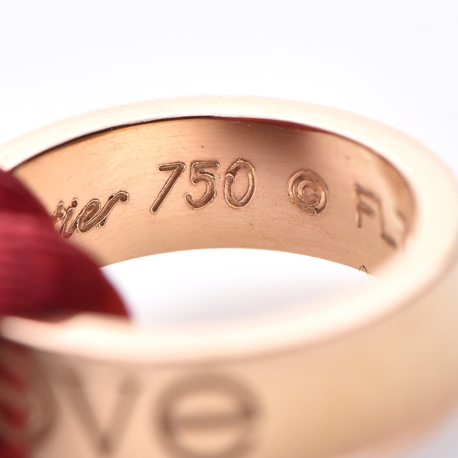 Cartier 18K Pink Gold LOVE Adjustable Cord Bracelet Red 7 of 9