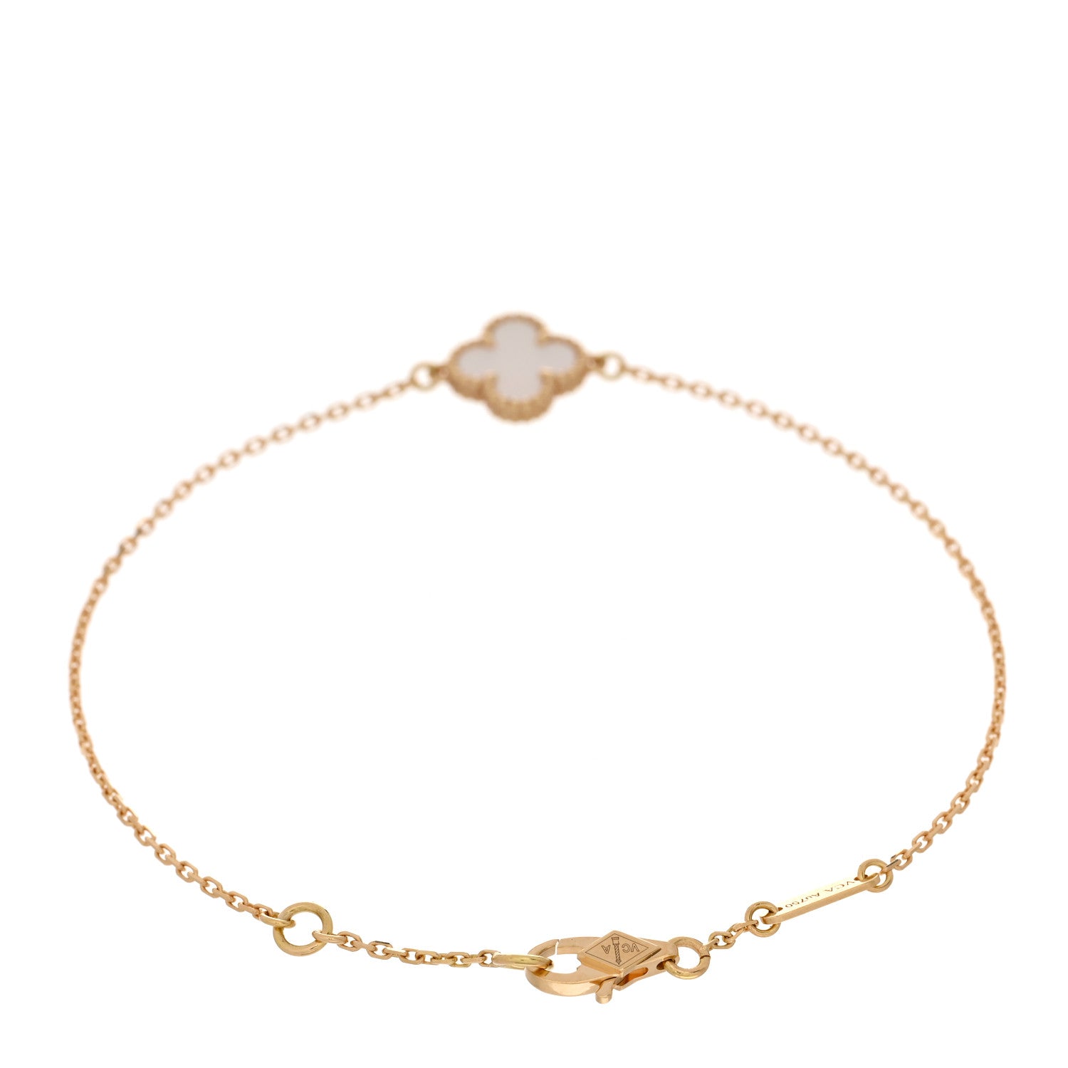 Van Cleef & Arpels 18K Yellow Gold Mother of Pearl Sweet Alhambra Bracelet 2 of 4
