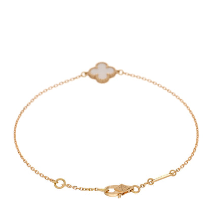 Van Cleef & Arpels 18K Yellow Gold Mother of Pearl Sweet Alhambra Bracelet 2 of 4