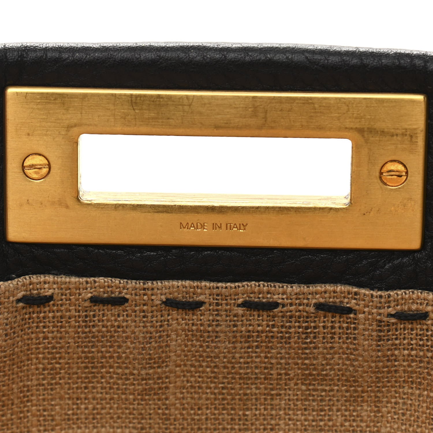 Fendi Cuoio Romano Selleria Large Peekaboo Iconic Satchel Black Moro 11 of 16