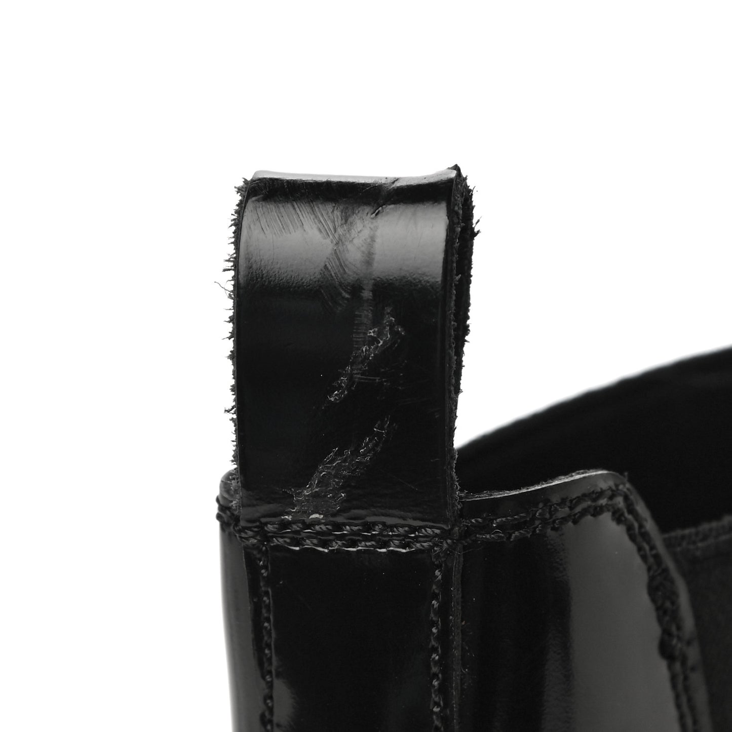 Patent Calfskin Rockstud Chelsea Ankle Boots 41 Black