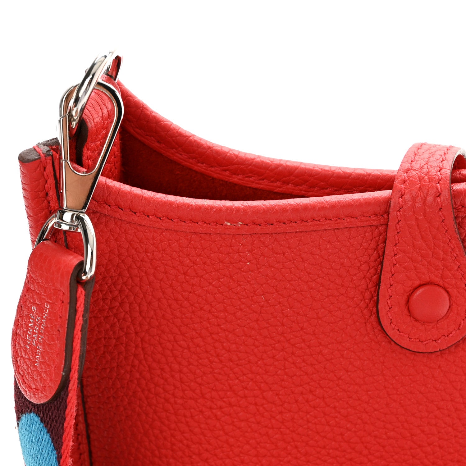 Hermes Taurillon Maurice Flipperball Sangle Evelyne TPM Rouge De Coeur Bleu Frida 11 of 12