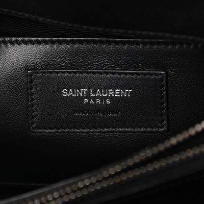 Saint Laurent Sheepskin Matelasse Chevron Monogram Large College Satchel Black 6 of 10