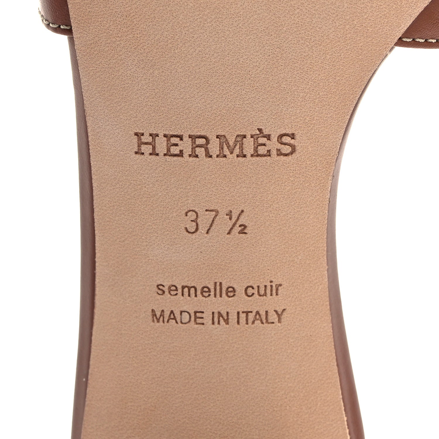 Hermes Calfskin Oasis Sandals 37.5 Gold 8 of 8