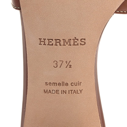 Hermes Calfskin Oasis Sandals 37.5 Gold 8 of 8
