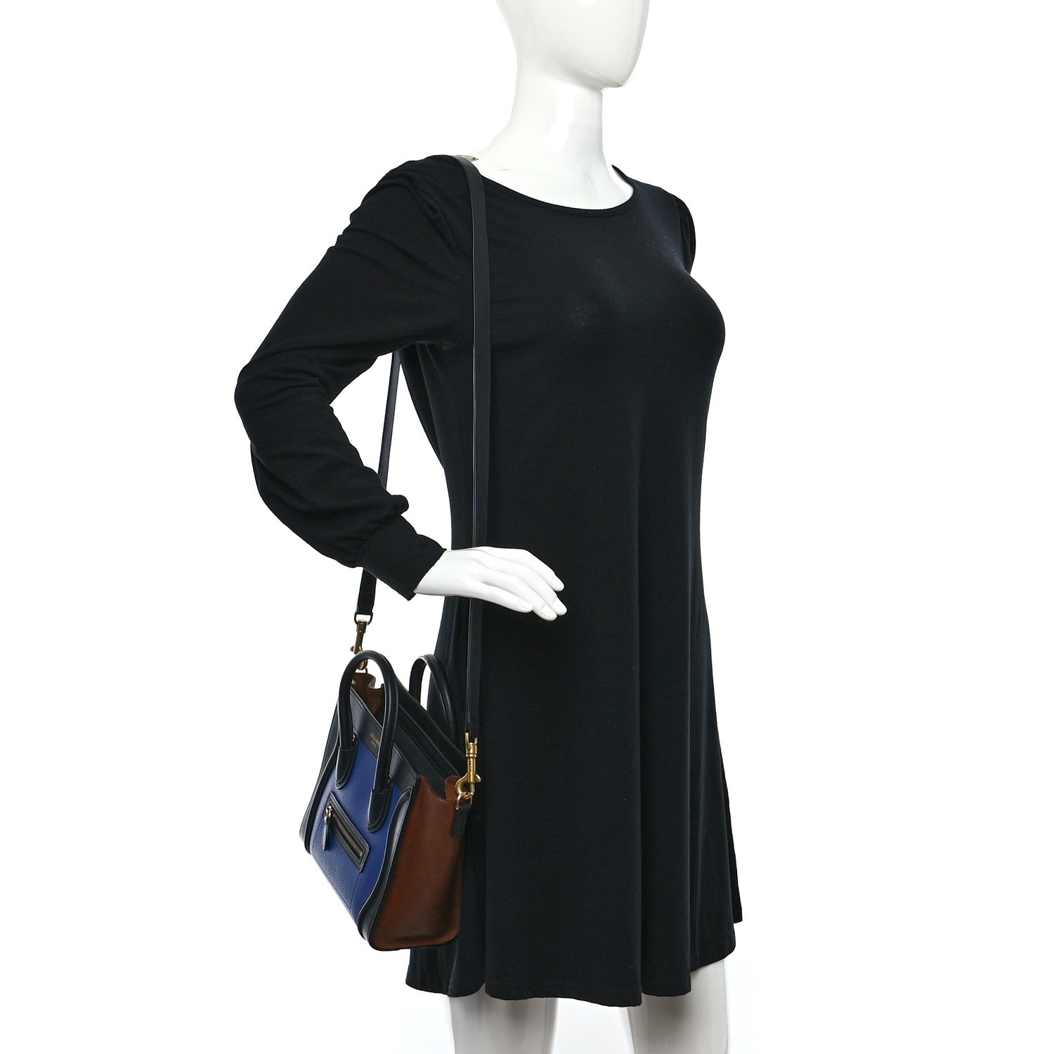 Celine Smooth Drummed Calfskin Nano Tri-Color Luggage Indigo 2 of 9
