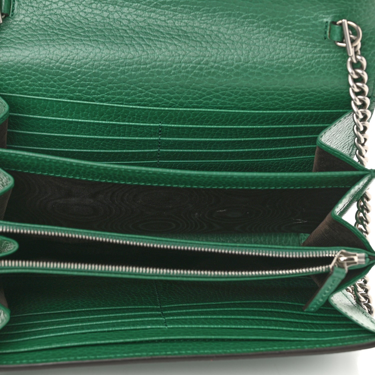 Gucci Calfskin Mini Dionysus Chain Wallet Emerald 5 of 11