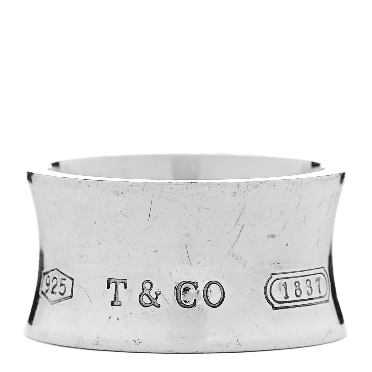 Tiffany Sterling Silver Wide 1837 Ring 58 8.5 1 of 4