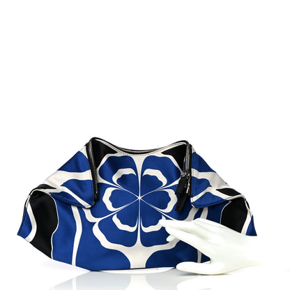 Alexander McQueen Silk Flower Collage De Manta Clutch Royal Blue Black 2 of 13