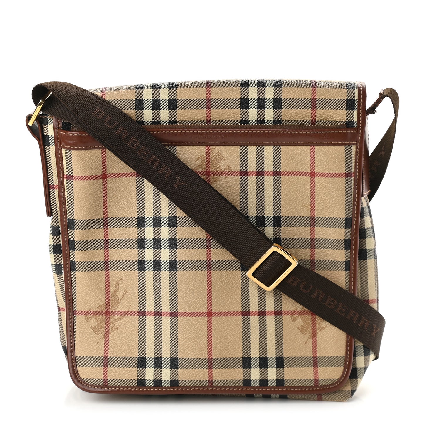 Haymarket Check Crossbody Messenger Bag Tan