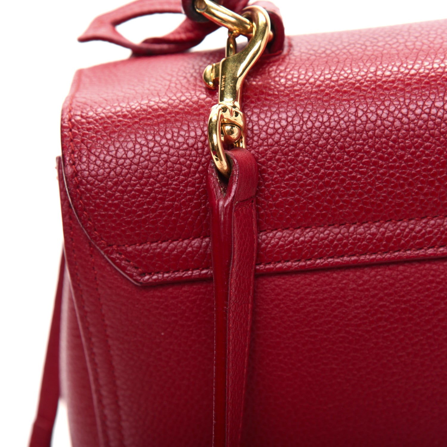 Saint Laurent Grained Calfskin Small Moujik Top Handle Bag Red 22 of 24