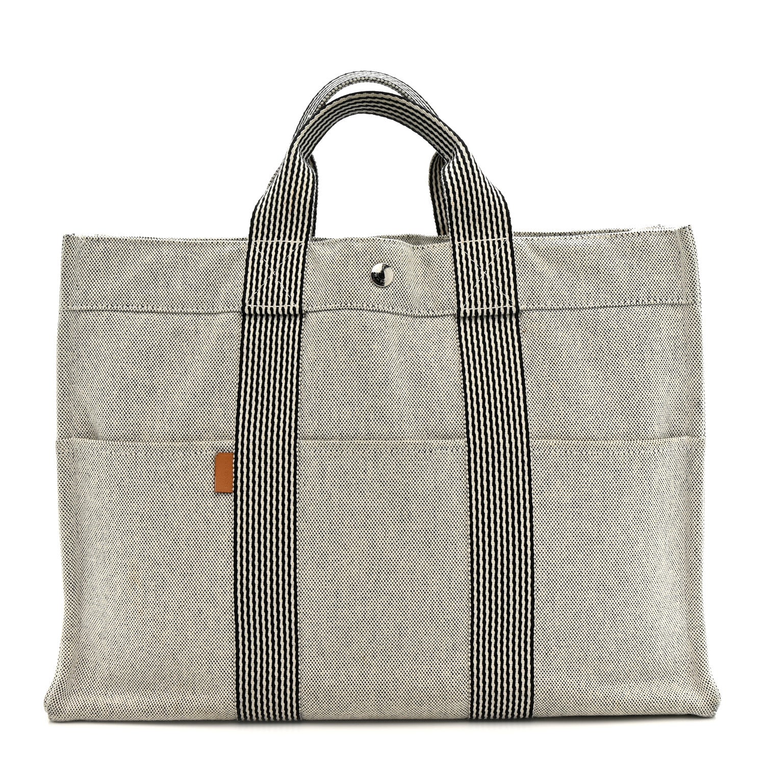 Hermes Canvas Fourre Tout MM Ecru Black 1 of 21