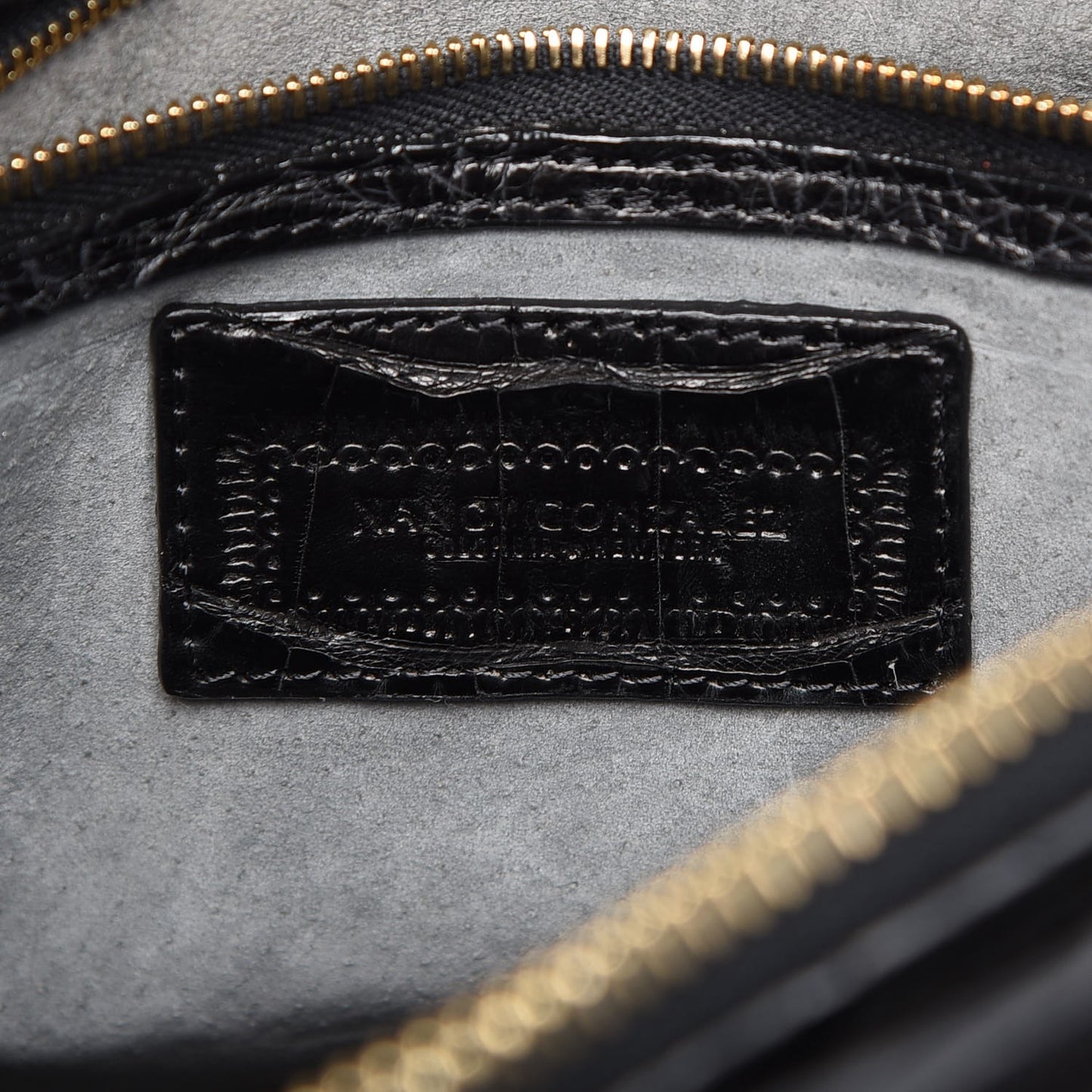 Crocodile Chain Flap Bag Black