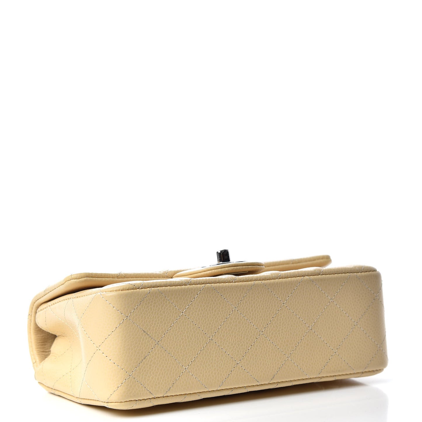 Caviar Quilted Mini Rectangular Flap Light Beige