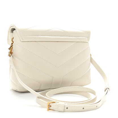 Saint Laurent Calfskin Y Quilted Monogram Toy Loulou Crossbody Bag Ivory 3 of 11
