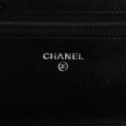 Chanel Lambskin Camellia Wallet on Chain WOC Black 7 of 9