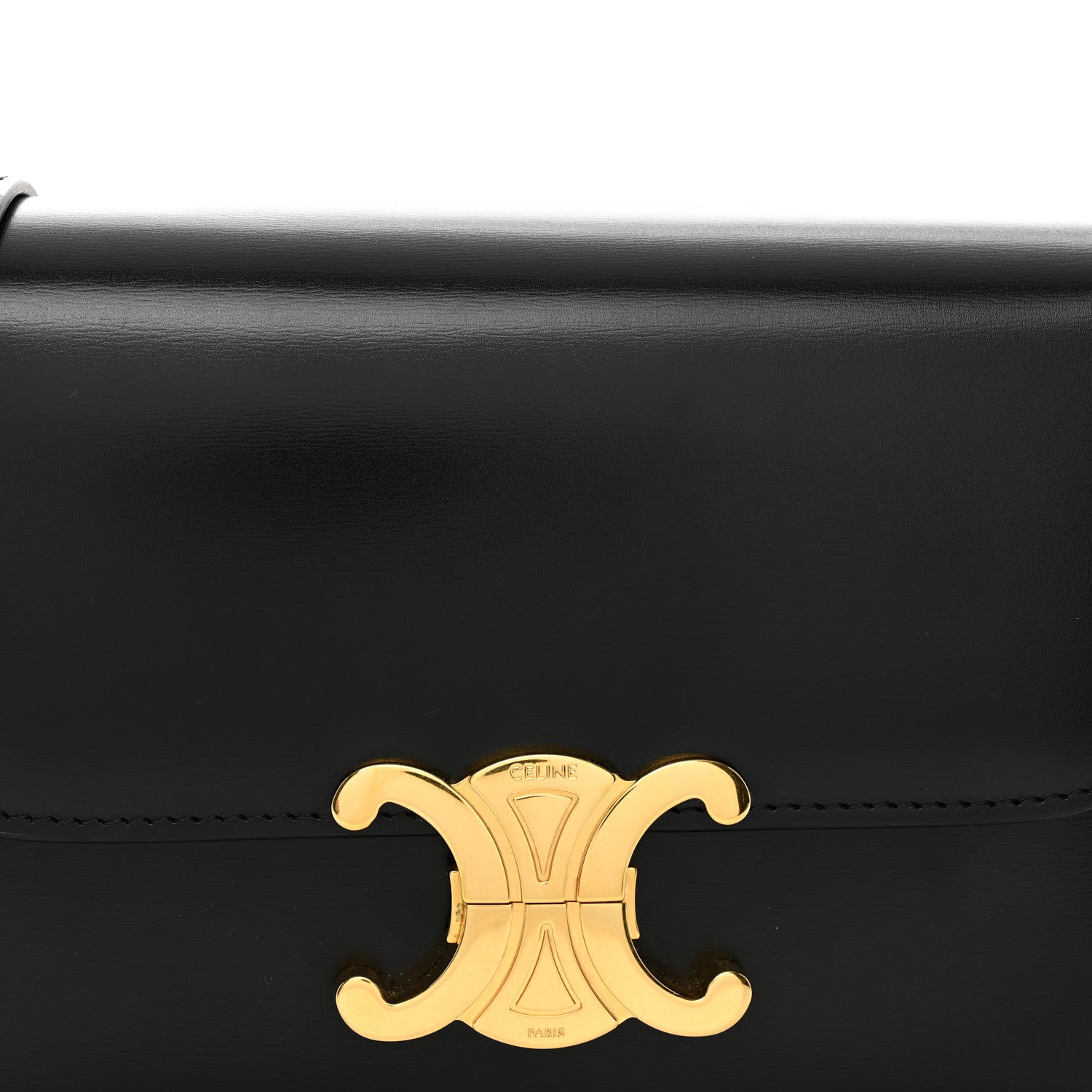Celine Shiny Calfskin Teen Triomphe Black 5 of 10