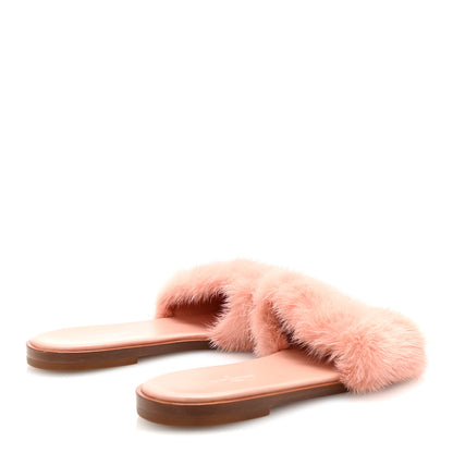 Louis Vuitton Mink Fur Lock It Flat Mule 37 Rose 5 of 10