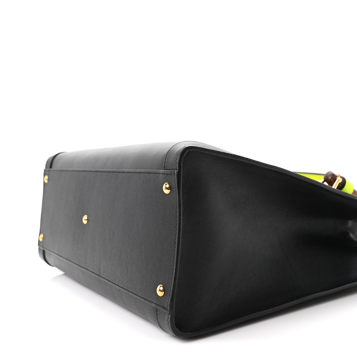 Gucci Calfskin Medium Diana Tote Bag Black Yellow Fluo 10 of 10