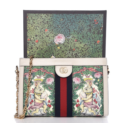Gucci X YUKO HIGUCHI Canvas Calfskin GG Web Yuko Higuchi Print Small Ophidia Chain Shoulder Bag White 8 of 8