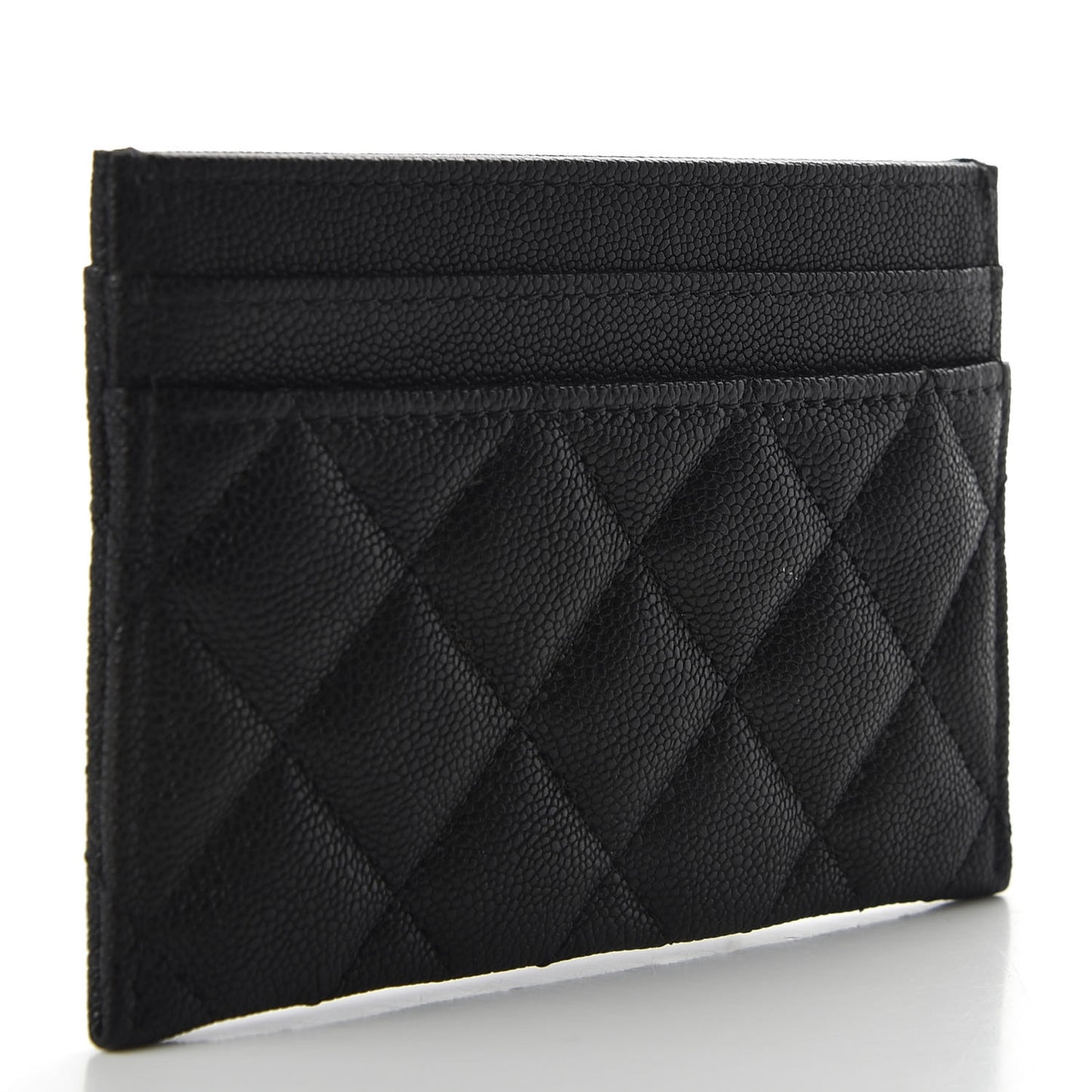 Caviar Quilted Boy Card Holder Black