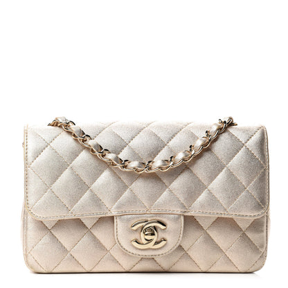 Chanel Metallic Lambskin Quilted Mini Rectangular Flap Gold 1 of 13