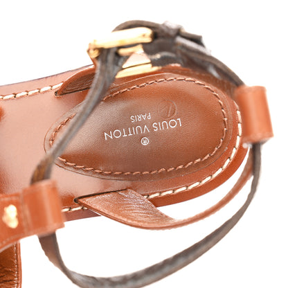 Louis Vuitton Calfskin Game On Playful Flat Sandals 37.5 Brown 9 of 10
