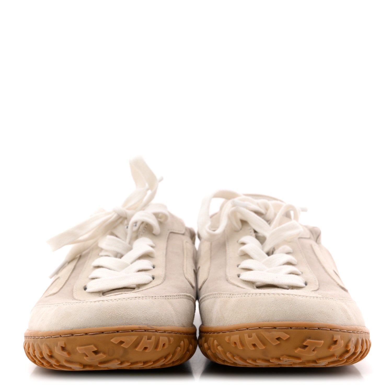 Hermes Suede Goatskin Jet Sneakers 38.5 Beige Esquisse Glaise