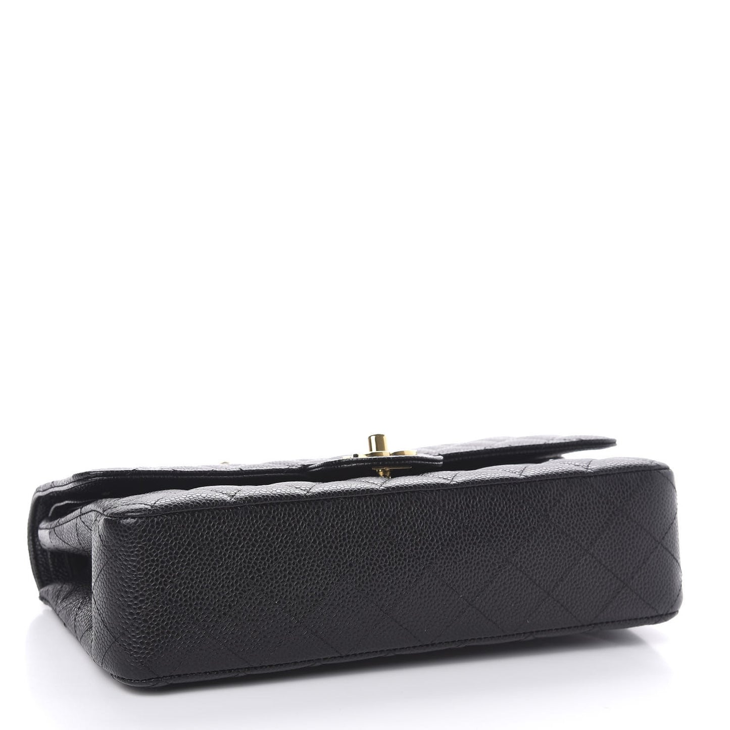 Caviar Quilted Medium Double Flap Black