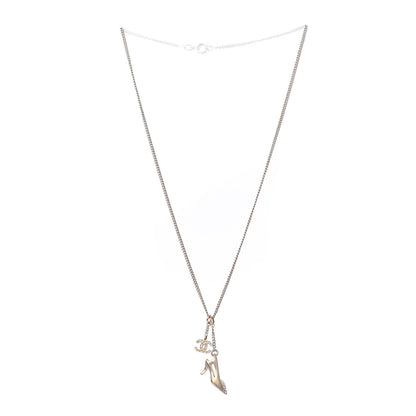 Chanel Crystal CC Heel Motif Necklace Gold 3 of 6