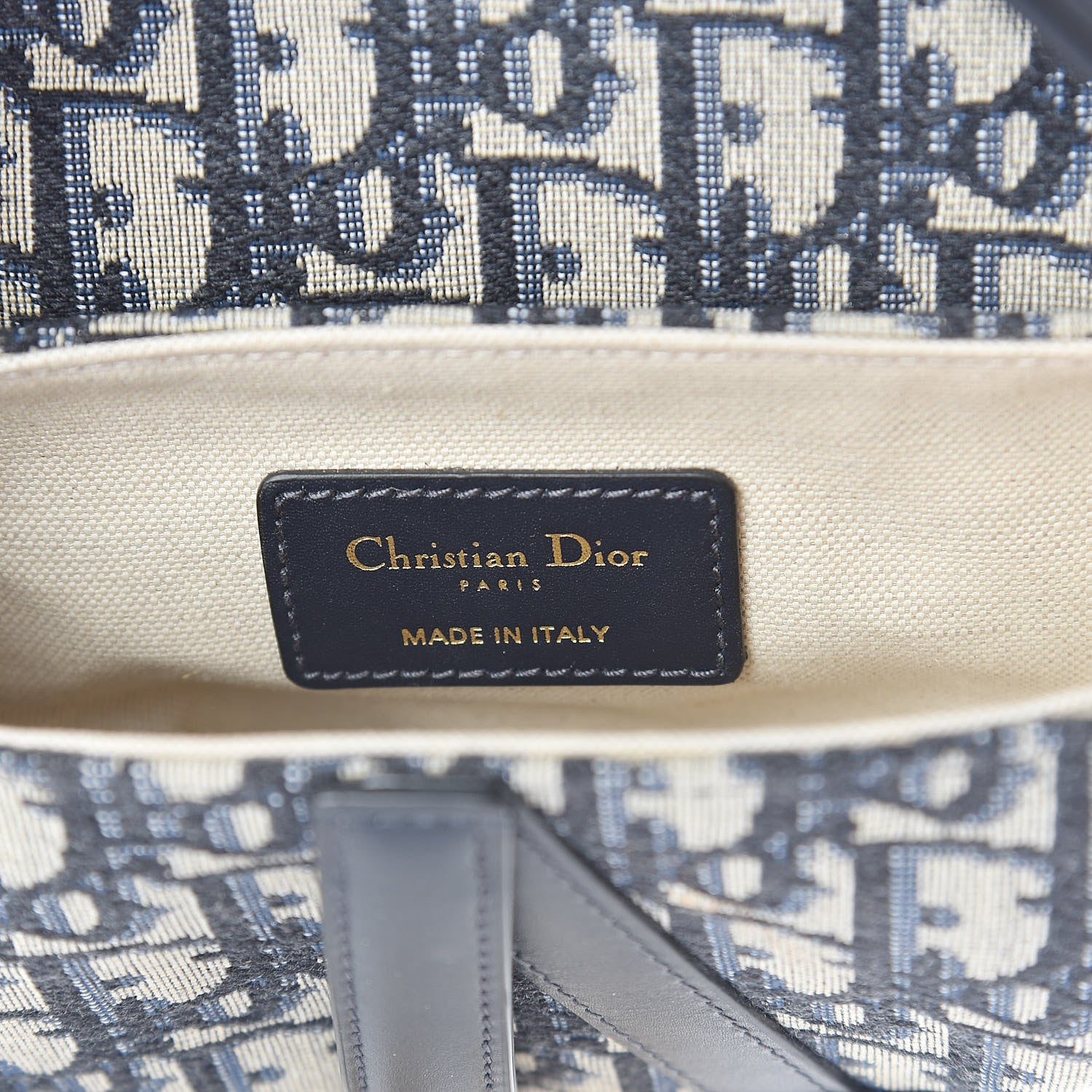 Christian Dior Oblique Mini Saddle Bag Blue 6 of 8