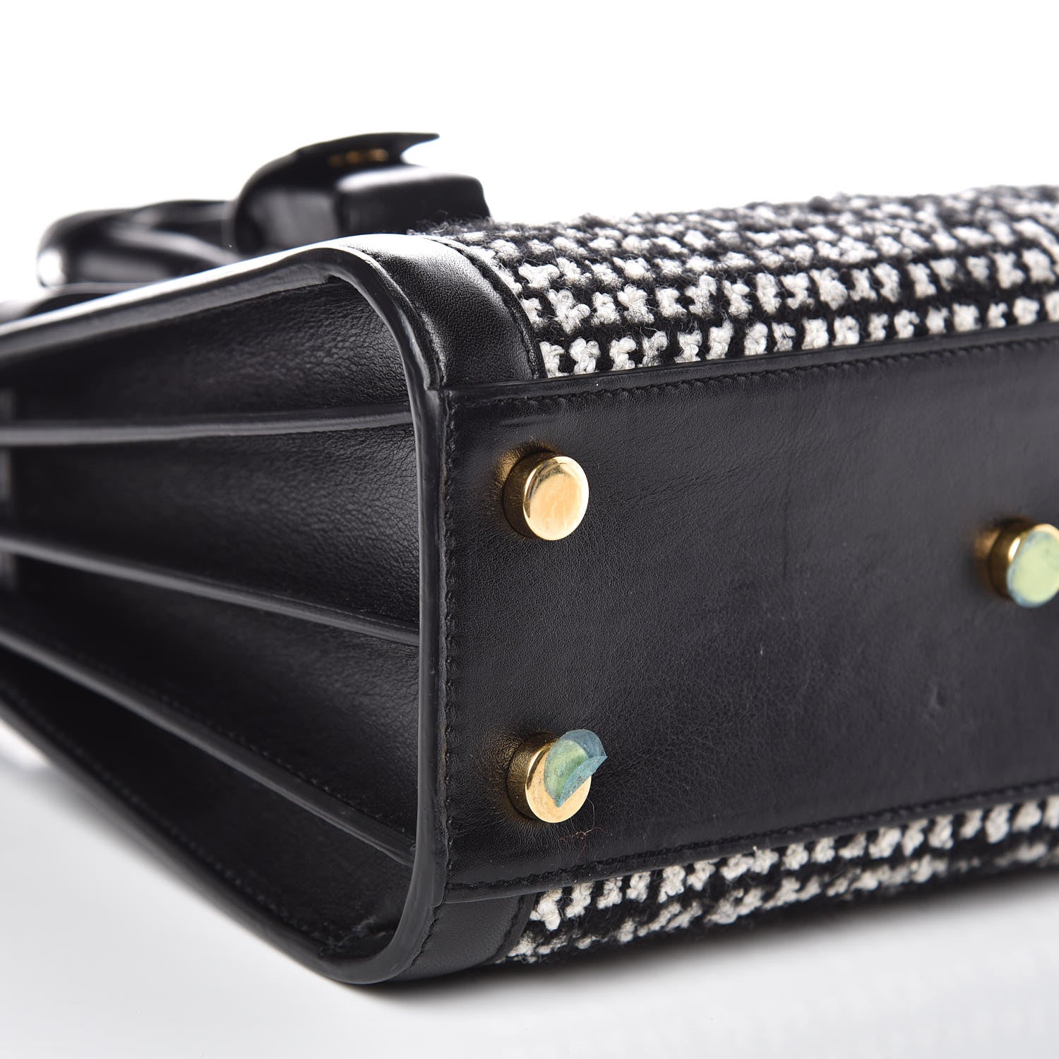 Saint Laurent Tweed Houndstooth Nano Sac De Jour Black 7 of 12
