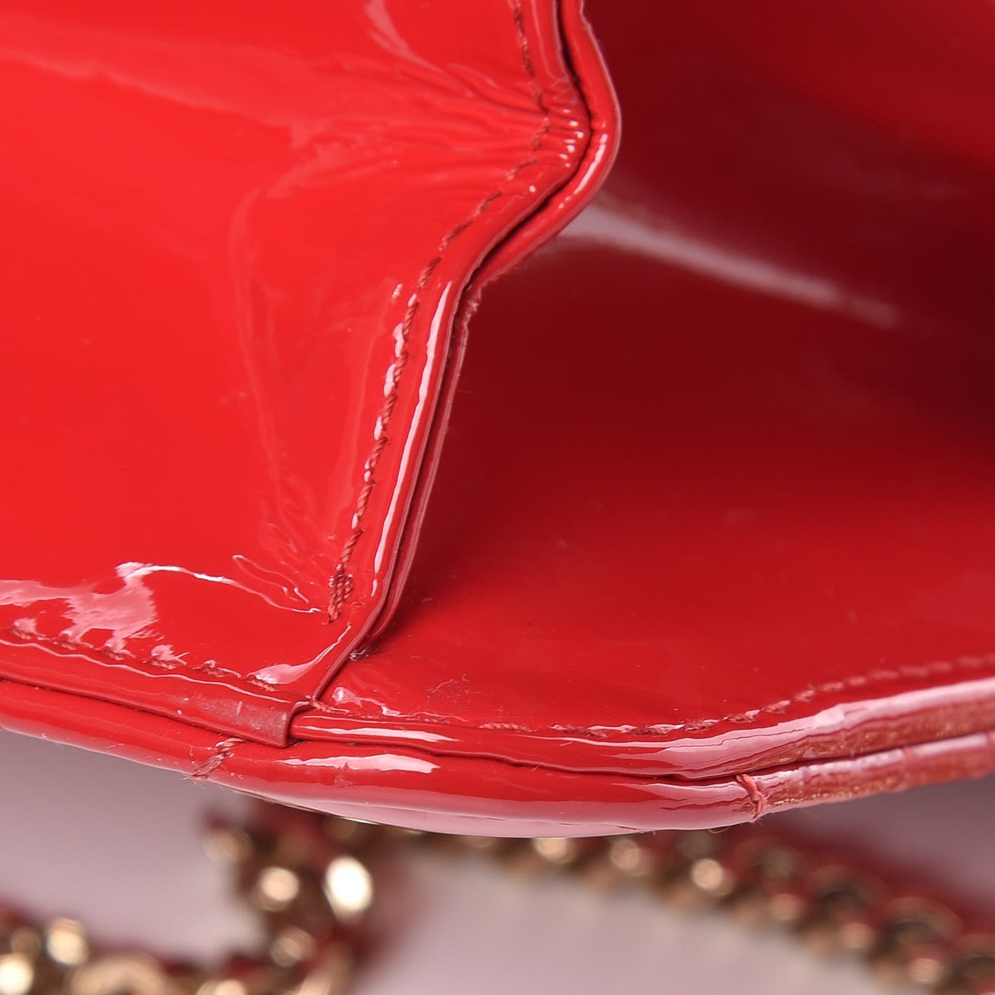 Patent Cannage Miss Dior Promenade Pouch Red