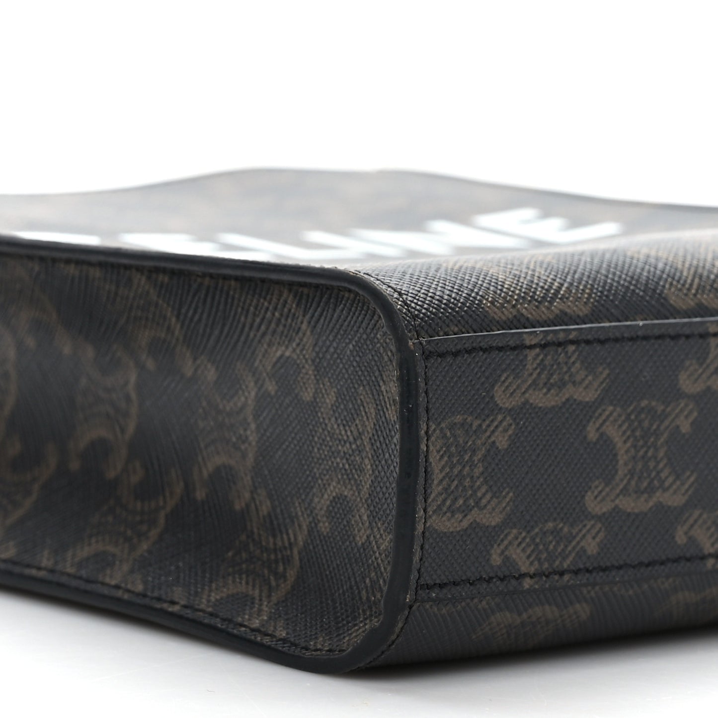 Triomphe Canvas Calfskin Mini Vertical Cabas Tan