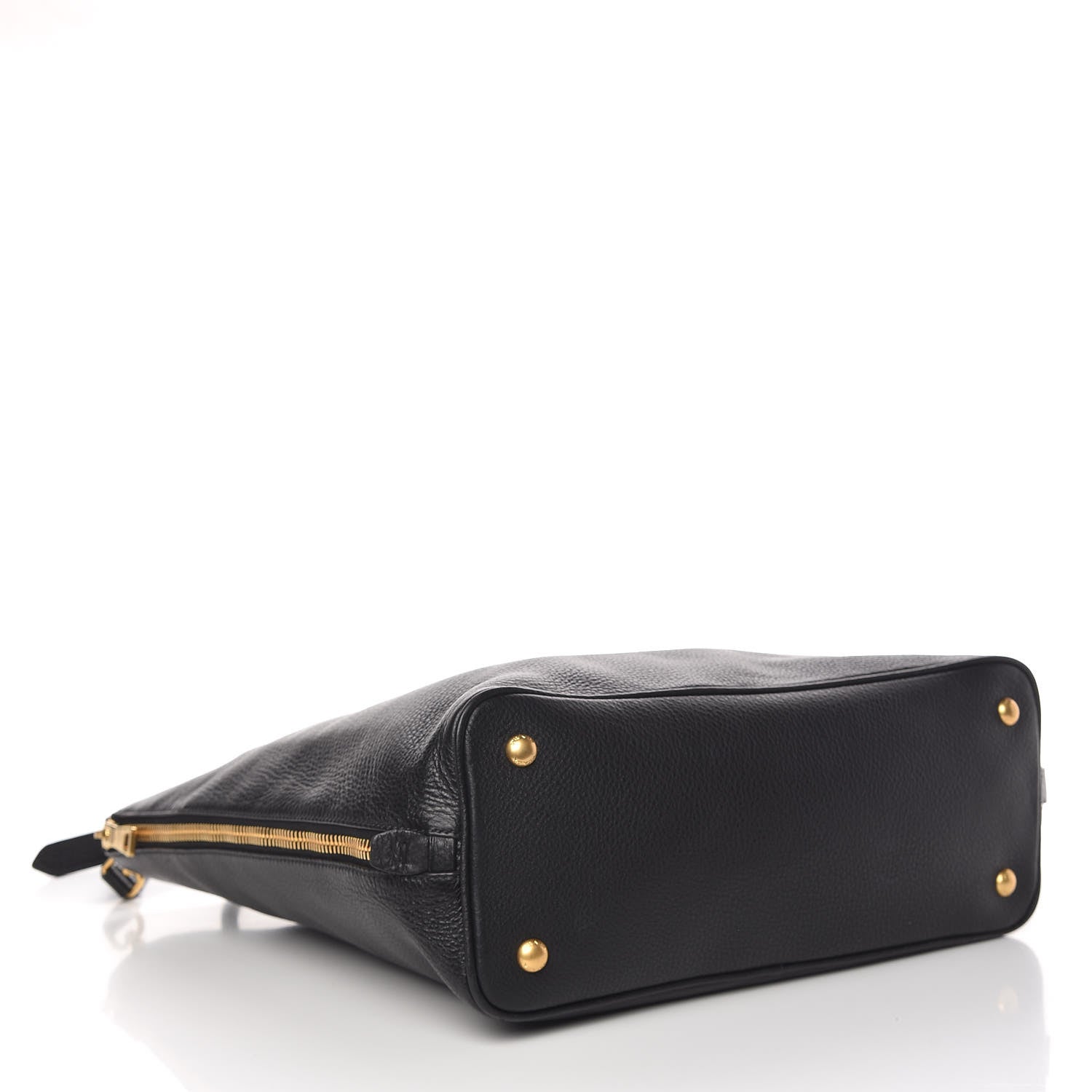 Prada Vitello Daino Side Zip Tote Black 4 of 11