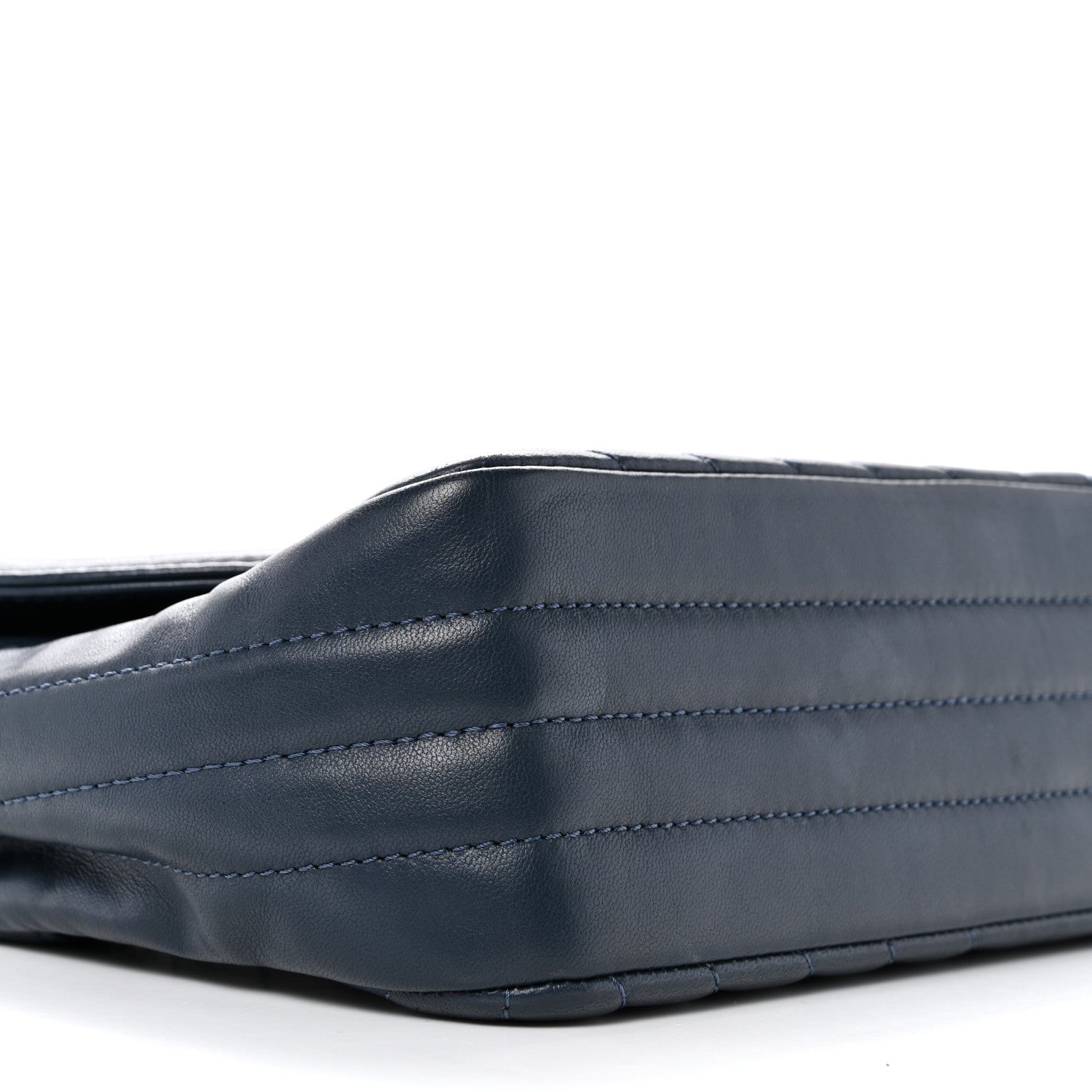 Chanel Lambskin Chevron Medium Single Flap Navy 9 of 12