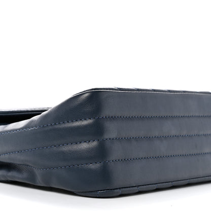 Chanel Lambskin Chevron Medium Single Flap Navy 9 of 12