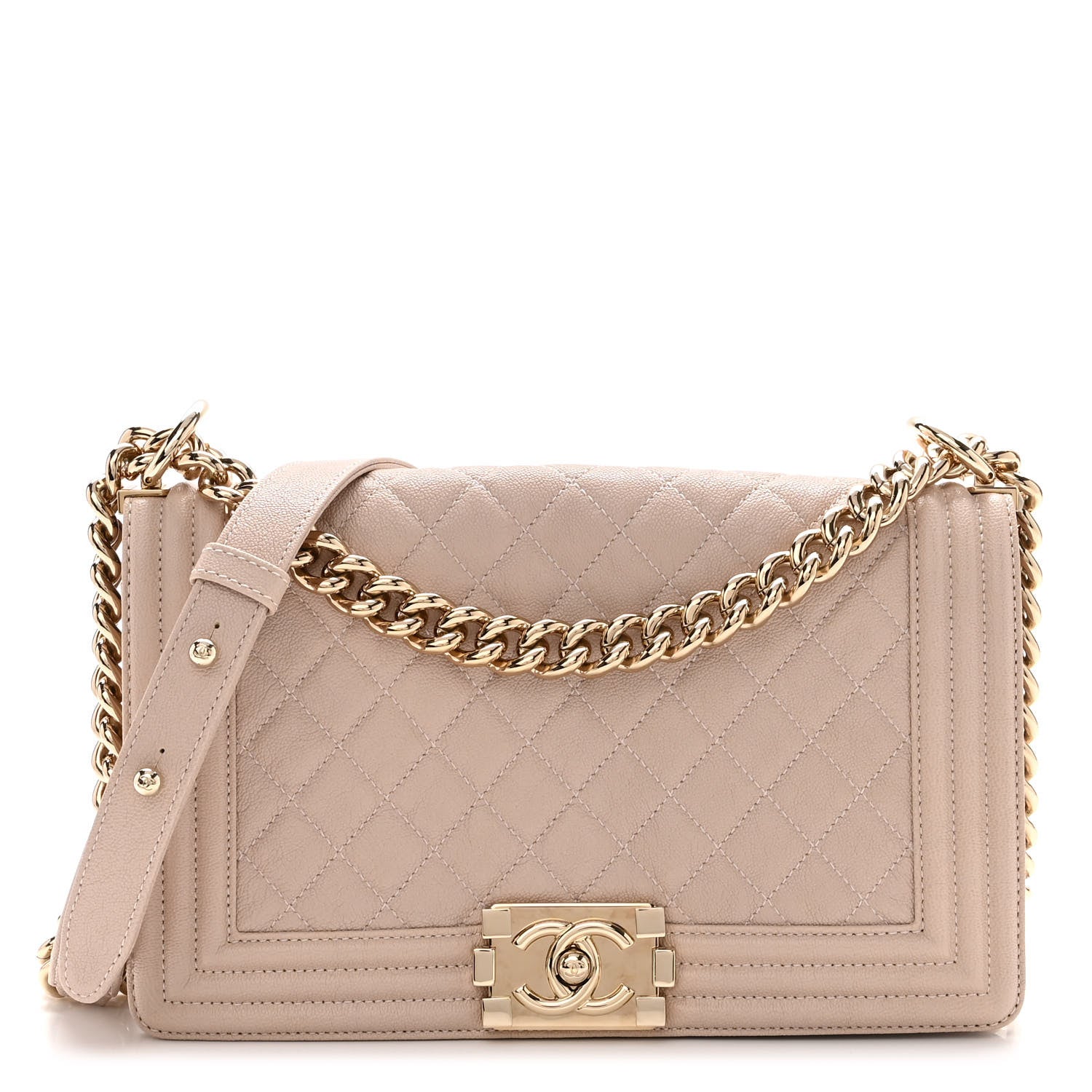 Chanel Caviar Quilted Medium Boy Flap Nude 1 of 10