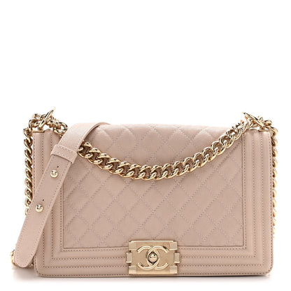 Chanel Caviar Quilted Medium Boy Flap Nude 1 of 10