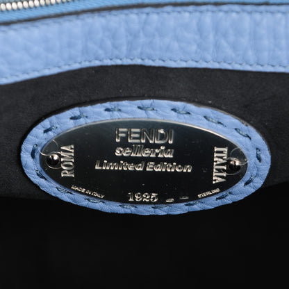 Fendi Mink Fur Calfskin Pequin Small Anna Bucket Bag Baltico Sky 6 of 8