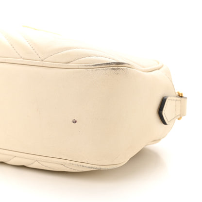 Gucci Calfskin Matelasse Small GG Marmont Chain Shoulder Bag White 10 of 18